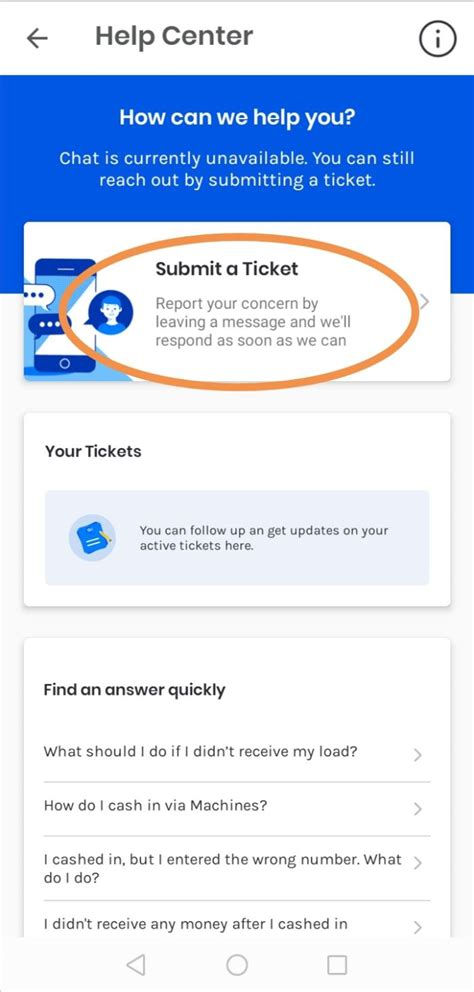 how to submit ticket in gcash